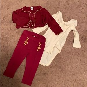 Janie and Jack holiday burgundy baby two piece